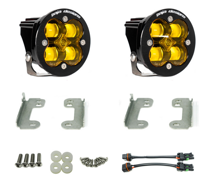 Baja Designs Jeep JL/JT Squadron-R SAE Fog Pocket Light Kit - Jeep 2020-24 Gladiator; 2018-24 Wrangler JL; NOTE: w/ OE Sahara Bumper