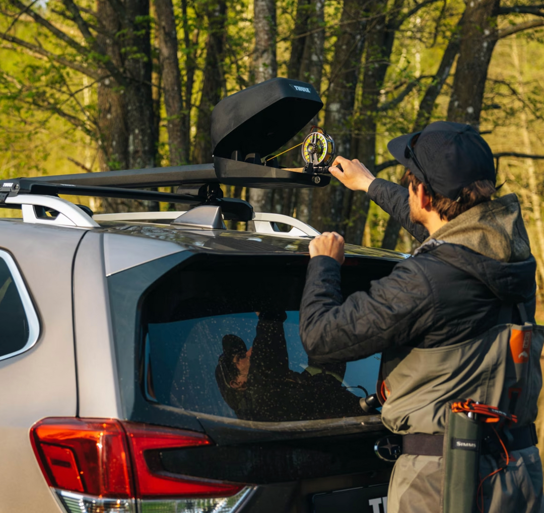 thule fishing rod holder RodVault ST with an optional extension for longer rods Thule OnShore Fishing Rod Rack