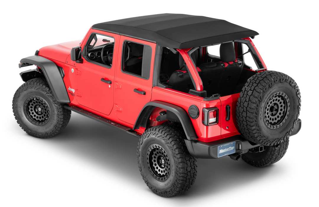 MasterTop Fastback Soft Top In MasterTwill Fabric for 18-25 Jeep Wrangler JL Unlimited