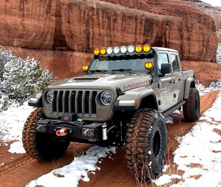 KC HiLiTES Gravity Pro6 LED Light Bar Kit for 2018-2025 Jeep Wrangler JL and Gladiator JT (Mojave,392)