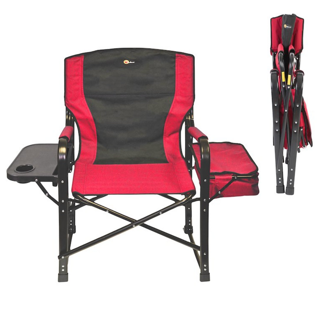 Faulkner Aluminum Director Chair with Folding Tray and Cup Holder