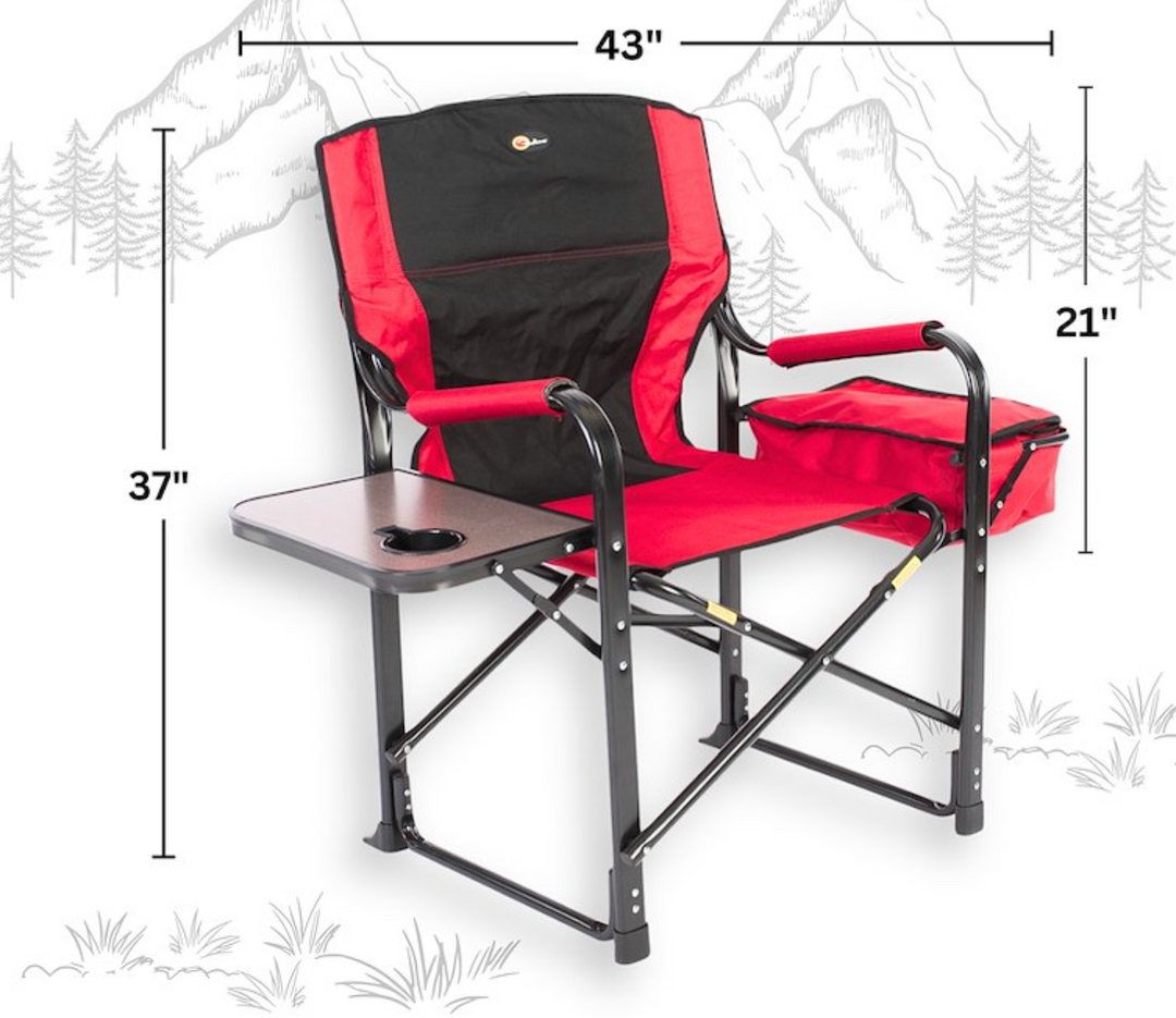 Faulkner Aluminum Director Chair with Folding Tray and Cup Holder