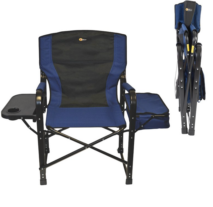 Faulkner Aluminum Director Chair with Folding Tray and Cup Holder