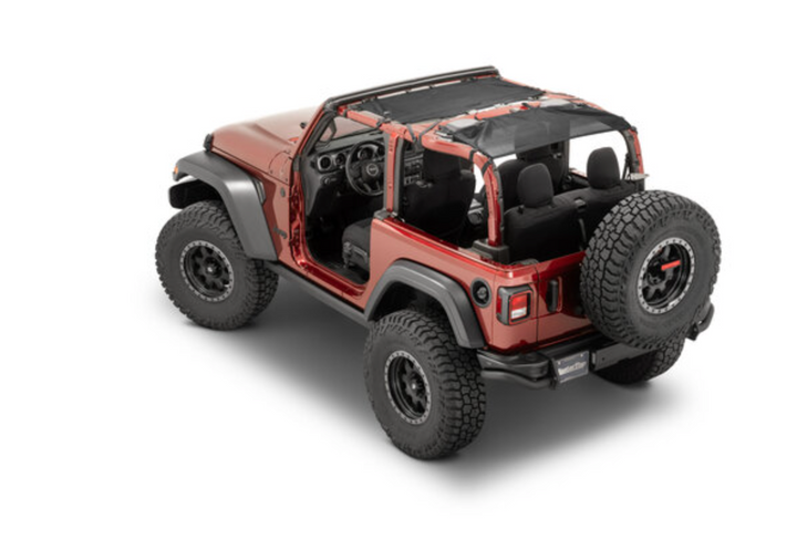 MasterTop ShadeMaker Freedom Mesh Bimini Top Plus for 2018-2025 Jeep Wrangler JL 2-Door