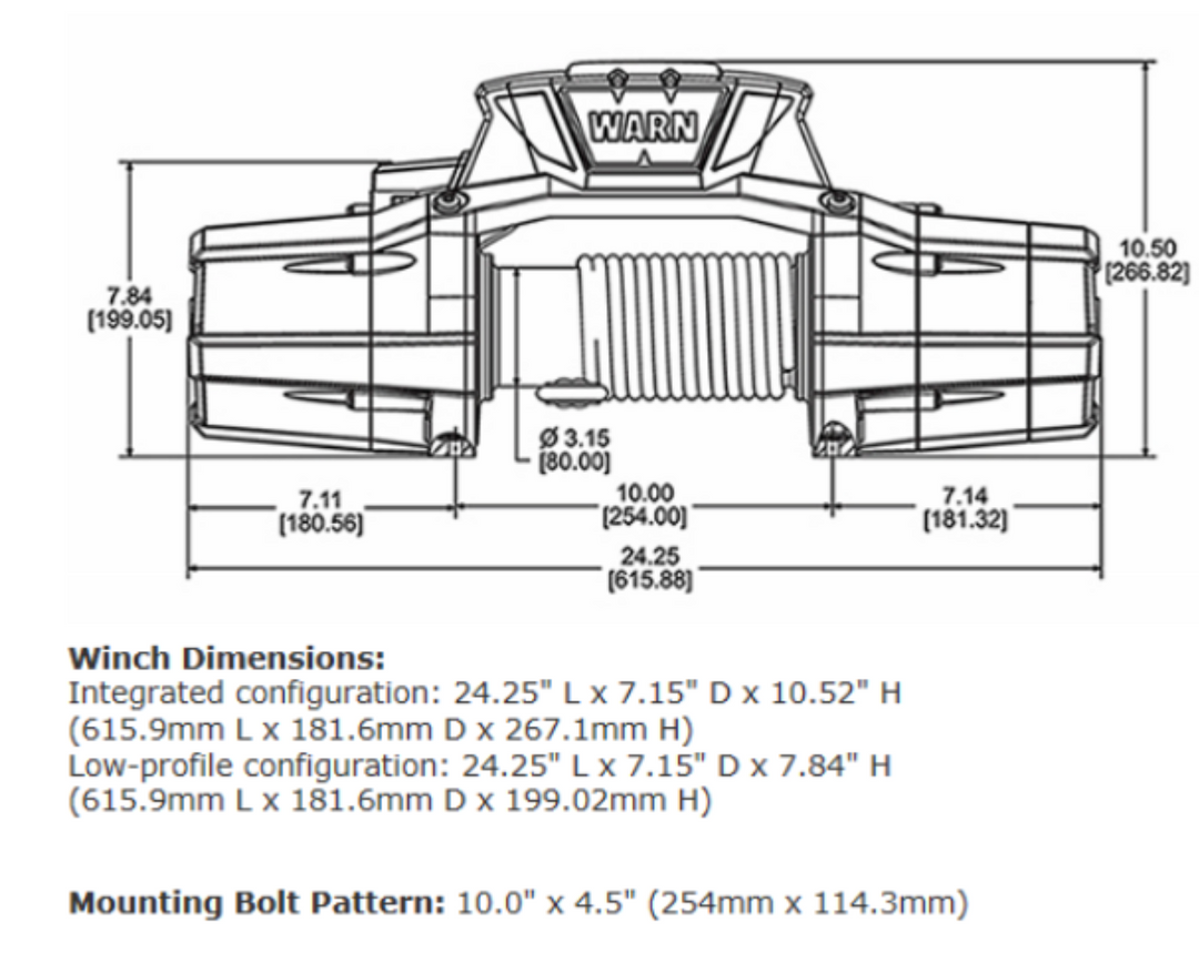 WARN Zeon 10-S Platinum Winch with Synthetic Rope and Bluetooth Controller