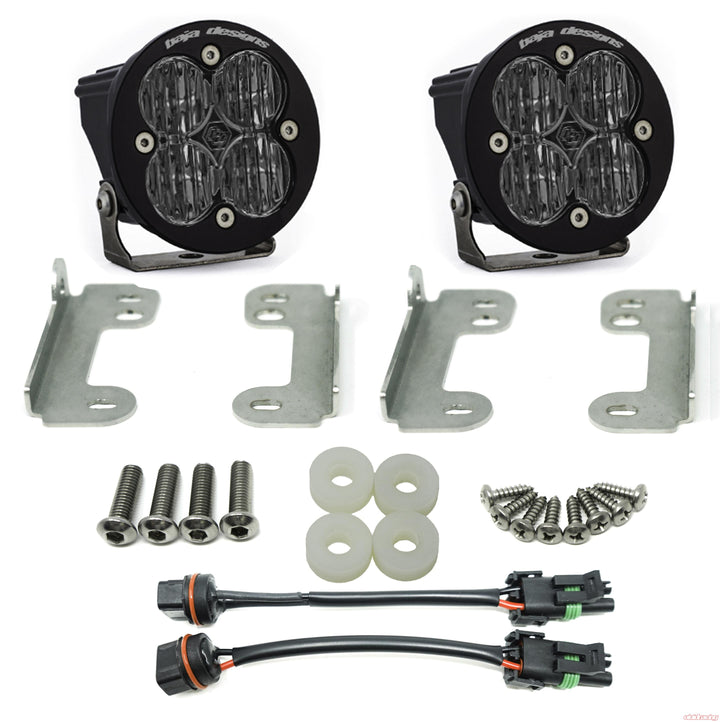 Baja Designs Jeep JL/JT Squadron-R SAE Fog Pocket Light Kit - Jeep 2020-24 Gladiator; 2018-24 Wrangler JL; NOTE: w/ OE Sahara Bumper
