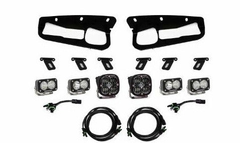 Baja Designs Ford Squadron SAE/Dual S2 Sport Steel Bumper Fog Pocket Light Kit - Ford 2021-23 Bronco; Steel Bumper