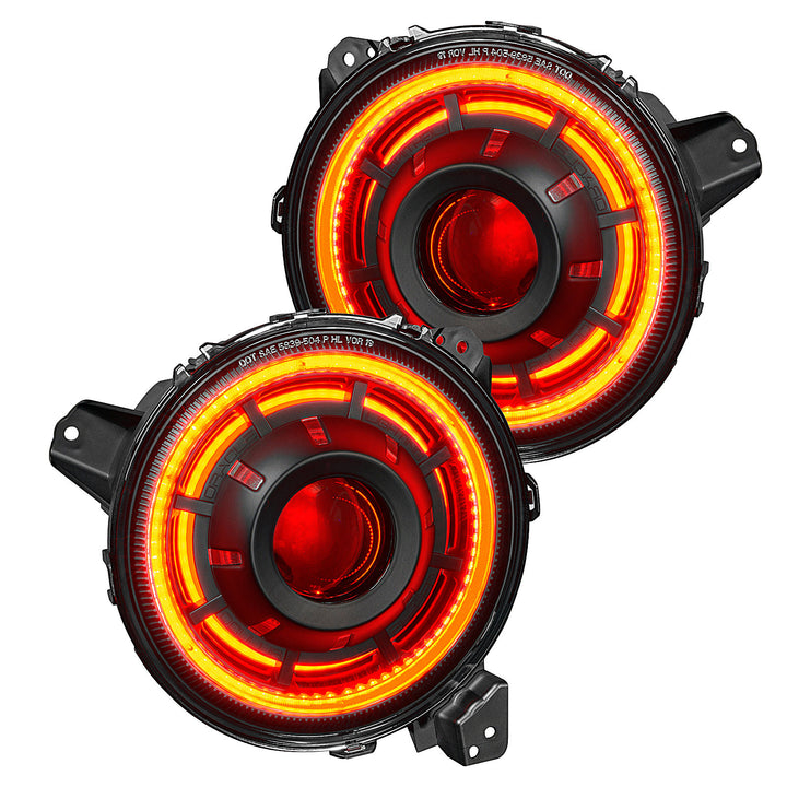 Oracle Lighting Oculus 9" Bi-LED Projector Headlights with White Halo Ring & Matte Black Bezel for 18-22 Jeep Wrangler JL & JT