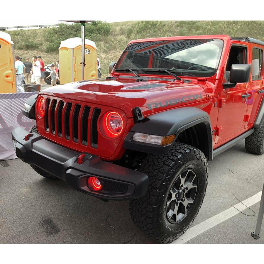 Oracle Lighting Waterproof Surface Mount LED Headlight Halo Kit for Jeep Wrangler JL 2018-2022