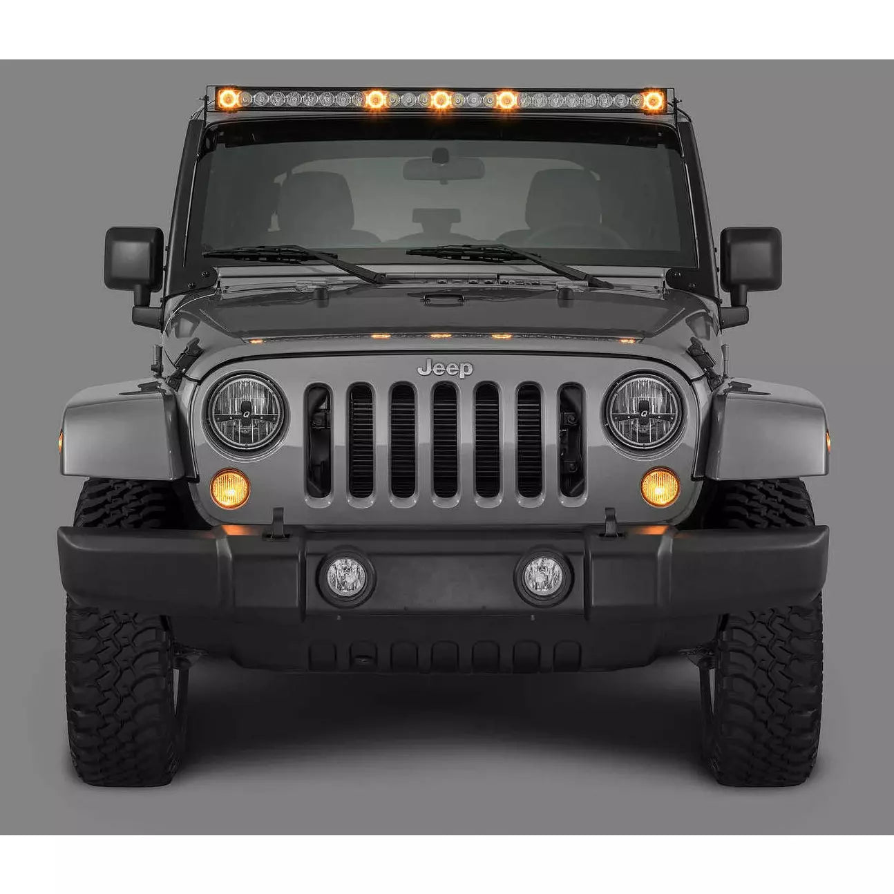 Quadratec J5 LED Light Bar Kit with Windshield Mounting Brackets for 07-18 Jeep Wrangler JK