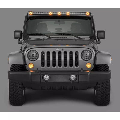 Quadratec J5 LED Light Bar Kit with Windshield Mounting Brackets for 07-18 Jeep Wrangler JK