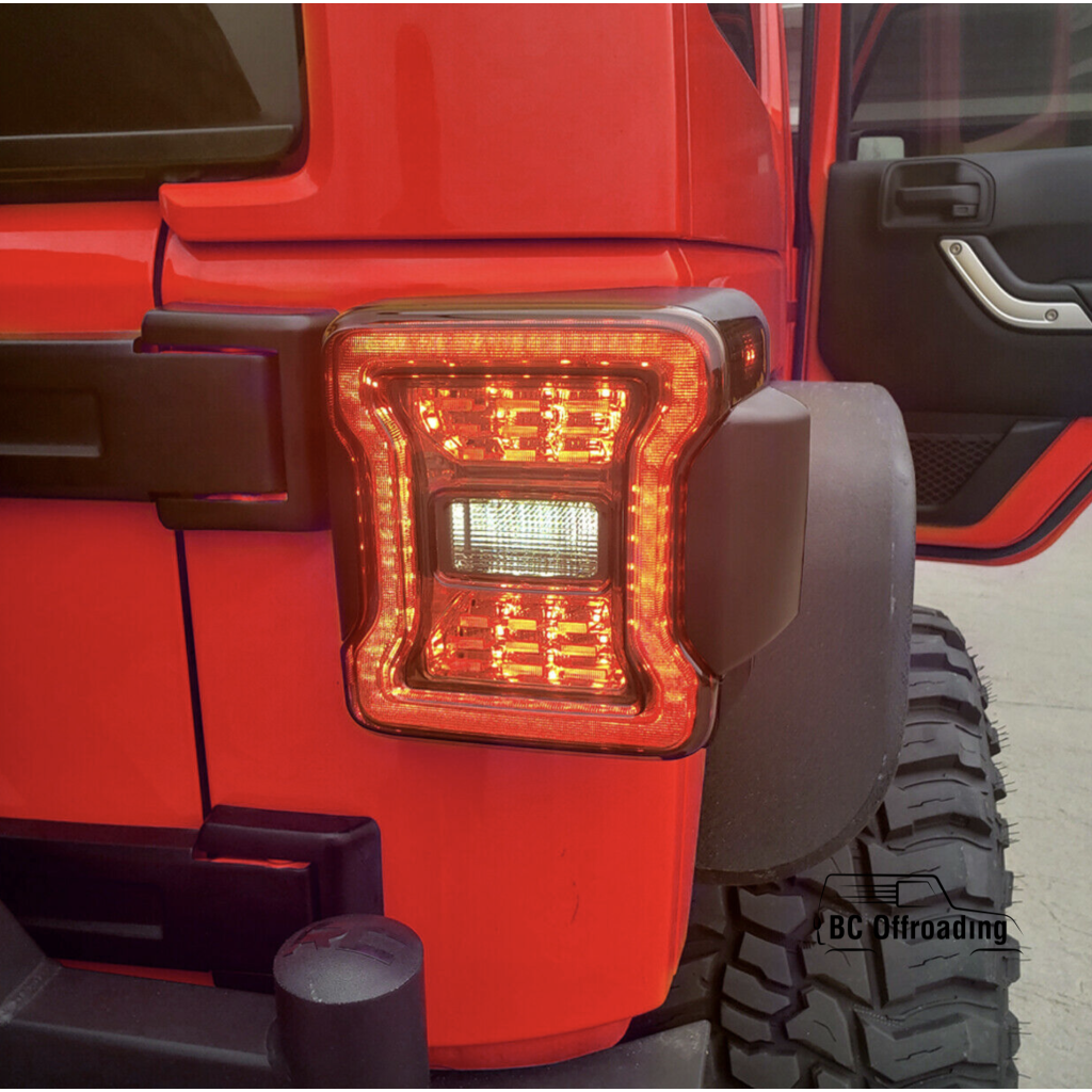 Jeep Wrangler Jk Rear Led Smoked Tail Lights Conversion Jl 2007+