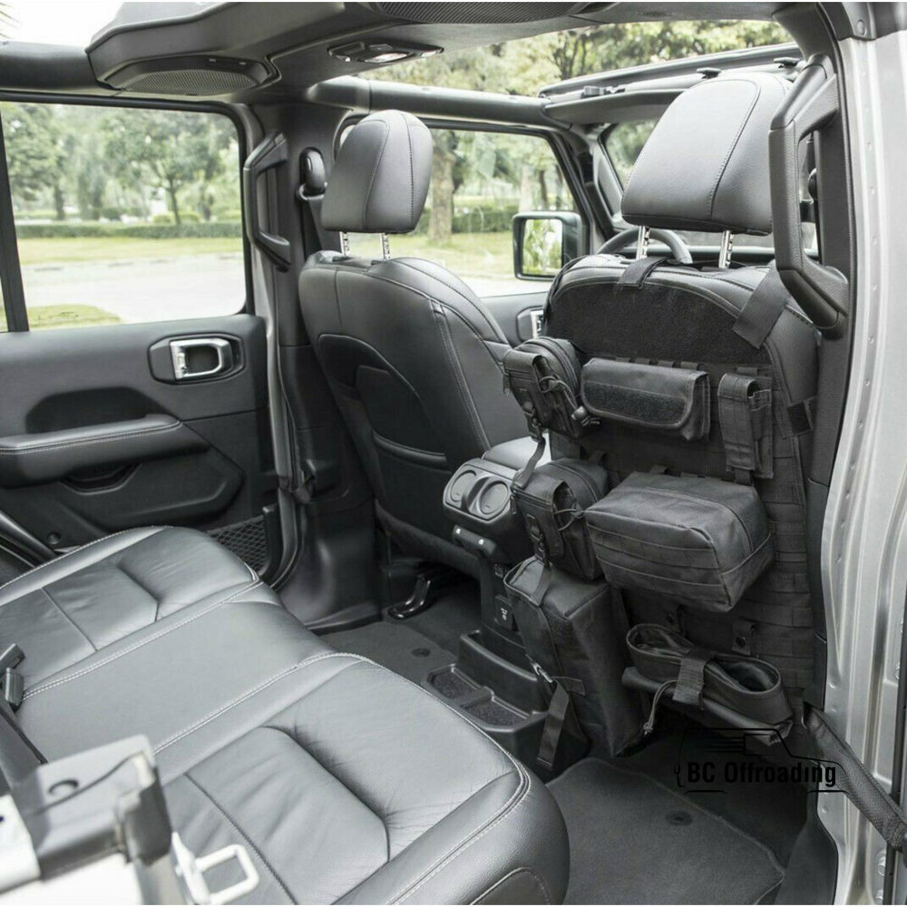 Jeep Wrangler Jk/jl Front Seat Cover And Organizer Storage Bags 2007+