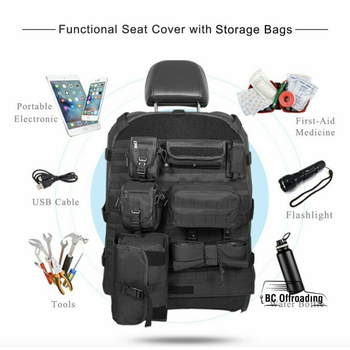 Jeep Wrangler Jk/jl Front Seat Cover And Organizer Storage Bags 2007+