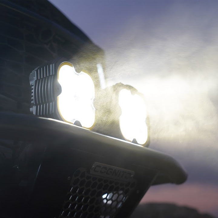 KC HiLiTES Flex Era 4 LED Lights with Pillar Mounts Spot Beam for 07-24 Jeep Wrangler JL/ JK & Gladiator JT