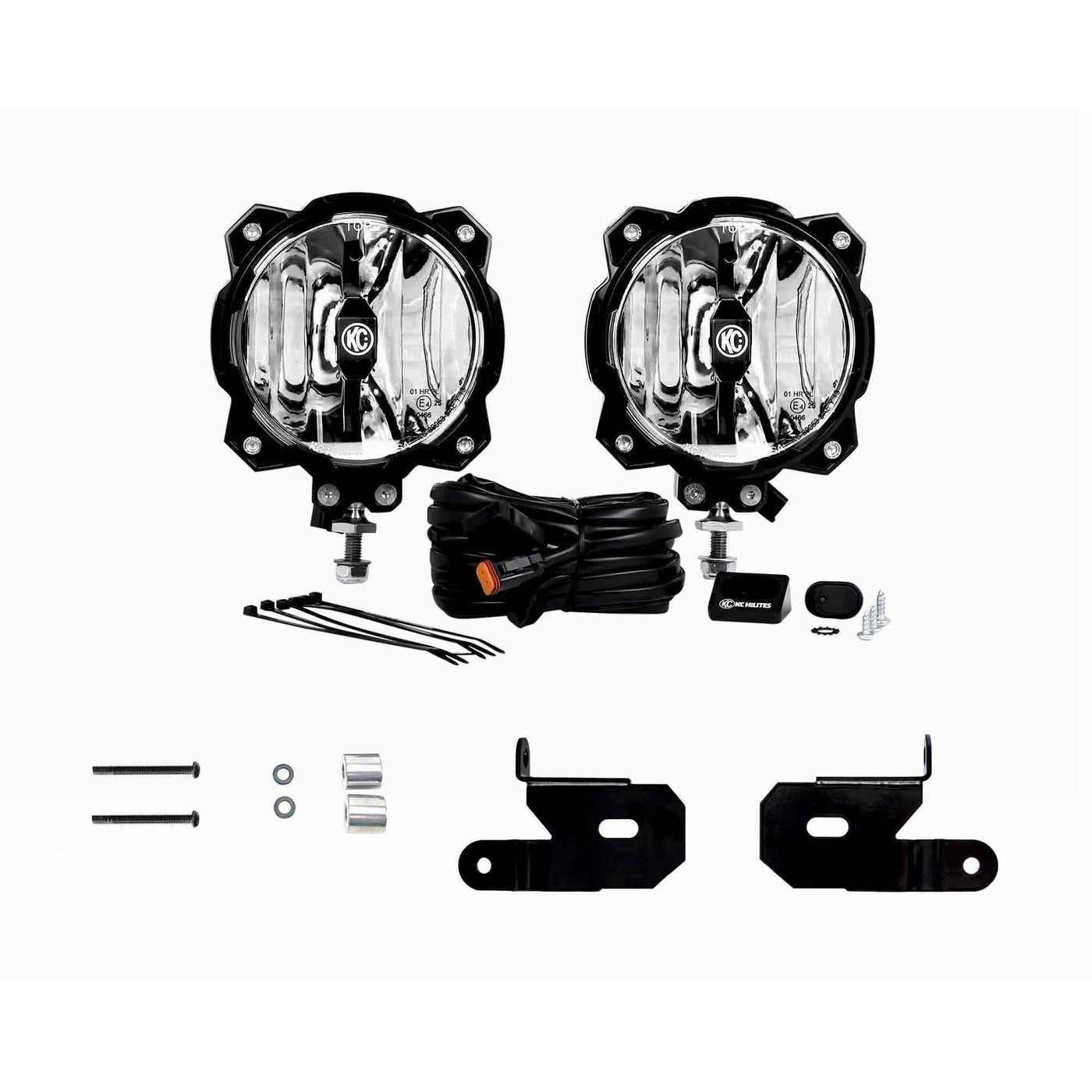 KC HiLiTES 6" Gravity Pro LED Lights with A-Pillar Mount Brackets for 18-22 Jeep Wrangler JL